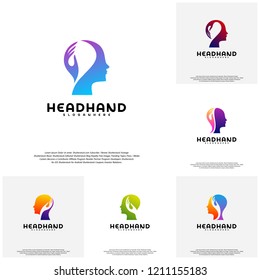 Collection Head care logo vector, Head intelligence logo designs concept vector