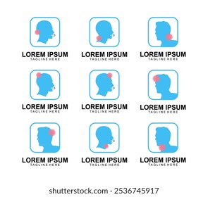 Collection Headache Elements Icons Set Vector