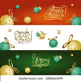 Collection of headers with xmas tree decoration