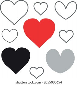 Collection, head-shaped in nine, colored and lined, white background.
Suitable for prototyping, design work, icons, symbols, websites, buttons and other tasks.