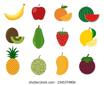 Collection Healthy Fruit Vector Set Vector Stock Vector (Royalty Free ...