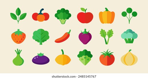 Collection for Healthy Living and Culinary Designs. berry icons set, botanical edible plants clipart, citrus graphic images, culinary ingredients drawings, edible natural products designs.