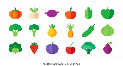 Collection for Healthy Living and Culinary Designs. berry icons set, botanical edible plants clipart, citrus graphic images, culinary ingredients drawings, edible natural products designs.
