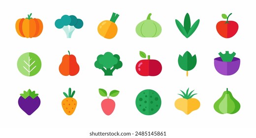 Collection for Healthy Living and Culinary Designs. berry icons set, botanical edible plants clipart, citrus graphic images, culinary ingredients drawings, edible natural products designs.