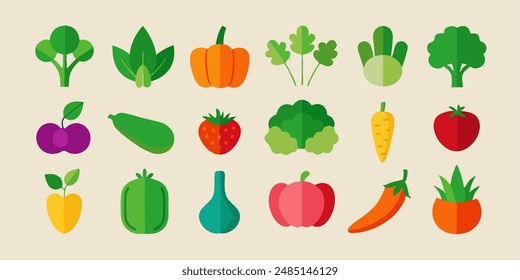 Collection for Healthy Living and Culinary Designs. berry icons set, botanical edible plants clipart, citrus graphic images, culinary ingredients drawings, edible natural products designs.