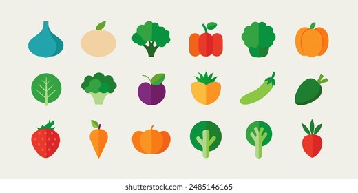 Collection for Healthy Living and Culinary Designs. berry icons set, botanical edible plants clipart, citrus graphic images, culinary ingredients drawings, edible natural products designs.