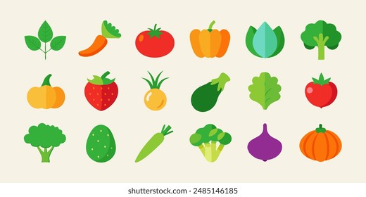 Collection for Healthy Living and Culinary Designs. berry icons set, botanical edible plants clipart, citrus graphic images, culinary ingredients drawings, edible natural products designs.