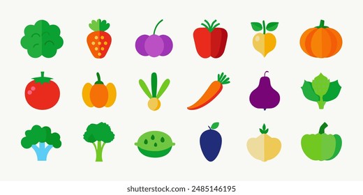 Collection for Healthy Living and Culinary Designs. berry icons set, botanical edible plants clipart, citrus graphic images, culinary ingredients drawings, edible natural products designs.