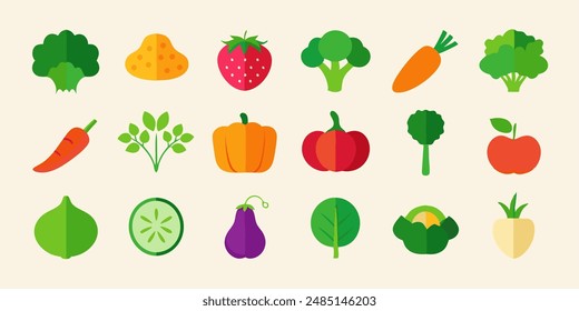 Collection for Healthy Living and Culinary Designs. berry icons set, botanical edible plants clipart, citrus graphic images, culinary ingredients drawings, edible natural products designs.