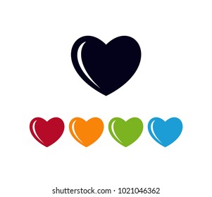 Collection of heart icon. five heart icon on white background. love symbol