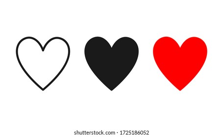 Collection Heart icon  Symbol Love Icon flat style modern design Isolated Blank Background  Vector illustration 