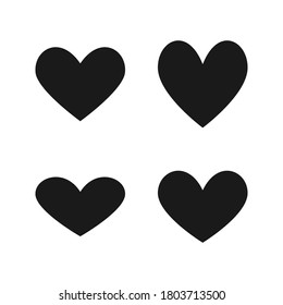 Collection of Heart icon, Symbol of Love Icon flat style modern design Isolated on Blank Background. Vector illustration.