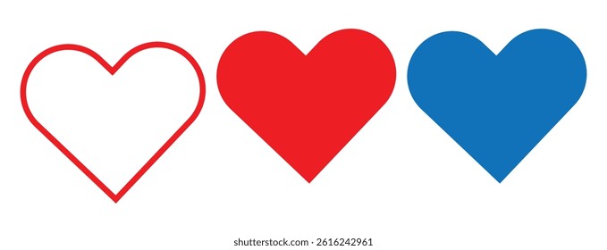 Collection of Heart icon, Symbol of heart Icon Vector set.
