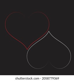 
Collection of Heart icon, Valentines day heart vector illustration
, dot line , Symbol of Love icon, Heart icon for graphic design,
blank background.