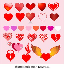 collection of heart icons