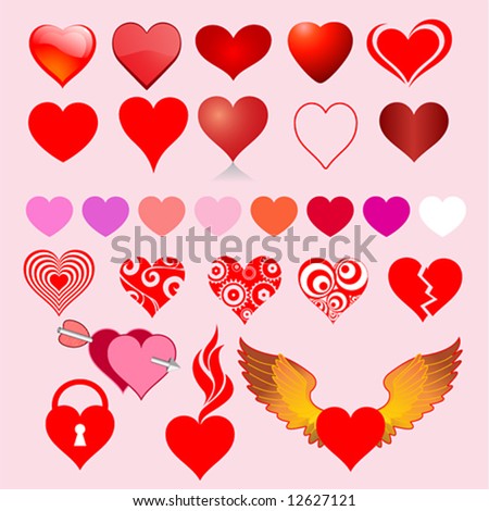 collection of heart icons