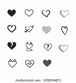 Collection of Heart Icons Illustrations