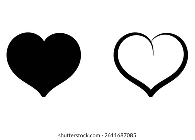 Collection of Heart Icons Symbol of Love Flat Style Modern Design Vector Illustration on White Background