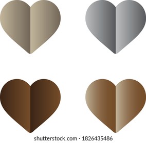 Collection of heart illustrations, color gradient symbol icon of love
