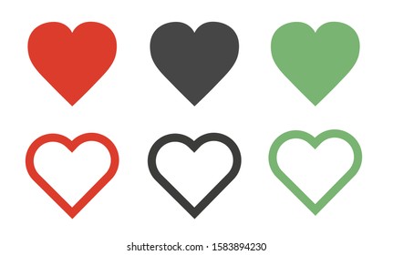 Collection of heart illustrations, Love symbol icon set, love symbol.