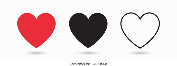 Коллекция сердечных иллюстраций, набор иконок символа любви, вектор символа любви.