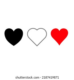 Collection of heart illustrations, love symbol icons set. Set of love illustrations with hearts vector