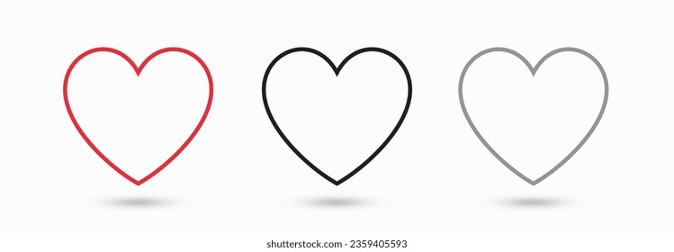 Collection of heart illustrations, Love symbol icon set, love symbol vector.