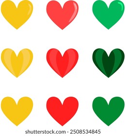 Collection of heart illustrations, Love symbol icon set, love symbol vector.