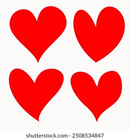 Collection of heart illustrations, Love symbol icon set, love symbol vector.