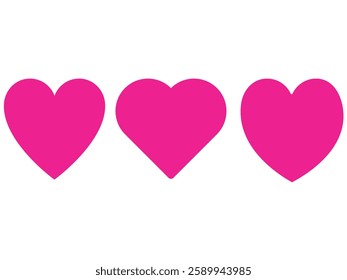 Collection of heart illustrations, Love symbol icon set, love symbol vector. hearts in pink colour