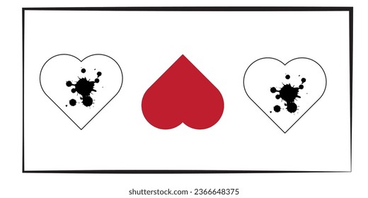 Collection of heart illustrations, Love symbols icon set, love symbols vector.