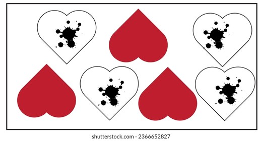 Collection of heart illustrations, Love symbols icon set, love symbols vector.