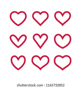 Collection of heart illustrations, set of hearts, love symbol