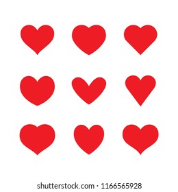 Collection of heart illustrations, set of hearts, love symbol Collection of heart illustrations, set of hearts, love symbol