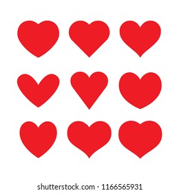 Collection of heart illustrations, set of hearts, love symbol