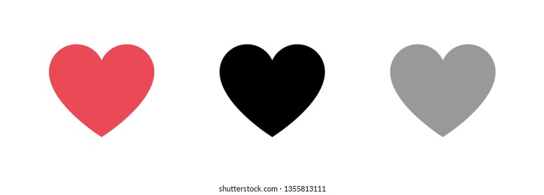 Collection of heart illustrations, set of hearts, love symbol