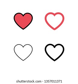 Collection of heart illustrations, set of hearts, love symbol