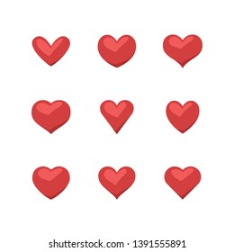 Collection of heart illustrations, set of hearts, love symbol