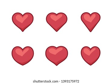 Collection of heart illustrations, set of hearts, love symbol
