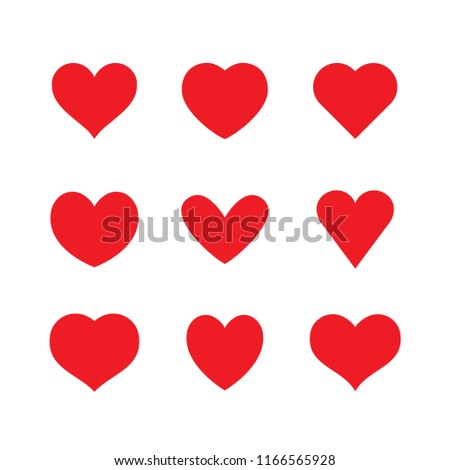 Collection of heart illustrations, set of hearts, love symbol