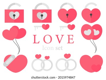 a collection of heart illustrations with the theme of love, with a combination of bright and beautiful pink colors