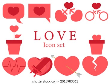 a collection of heart illustrations with the theme of love, with a combination of bright and beautiful pink colors