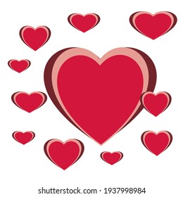 Collection of heart illustrations vector, Love symbol icon set, love symbol.tranparent background 
