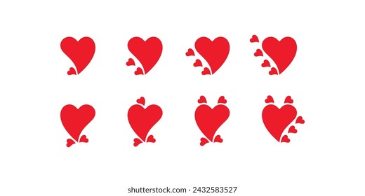 collection of heart, love, romantic icons for valentine