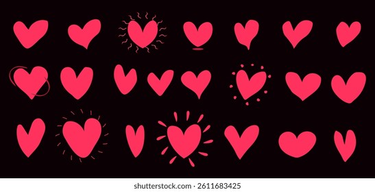 Collection of heart shape element, eps 10