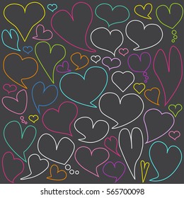 Collection of heart speech bubbles