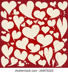 Collection of heart speech bubbles. Vector