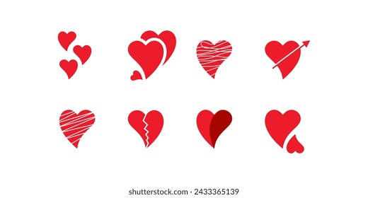 collection of heart symbols, love logos, heart logos, loyalty logos