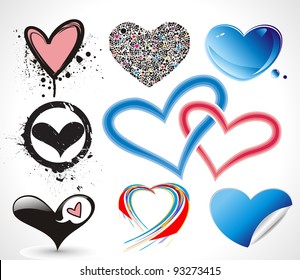 collection heart vector design element.
