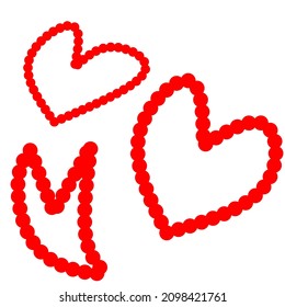 Collection of heart vector icons. Romantic symbol of Valentine's day.and who broke up